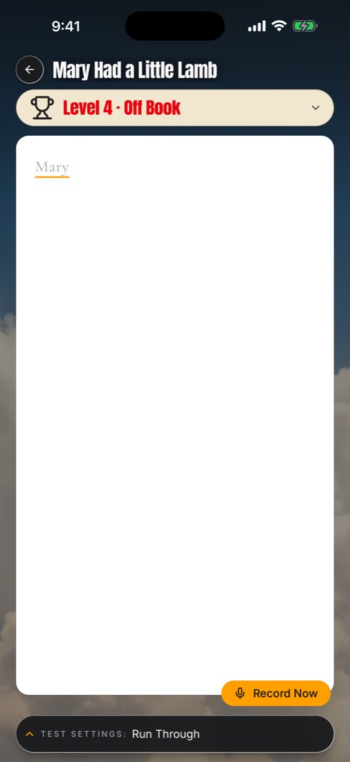 The blank page: reciting from memory
